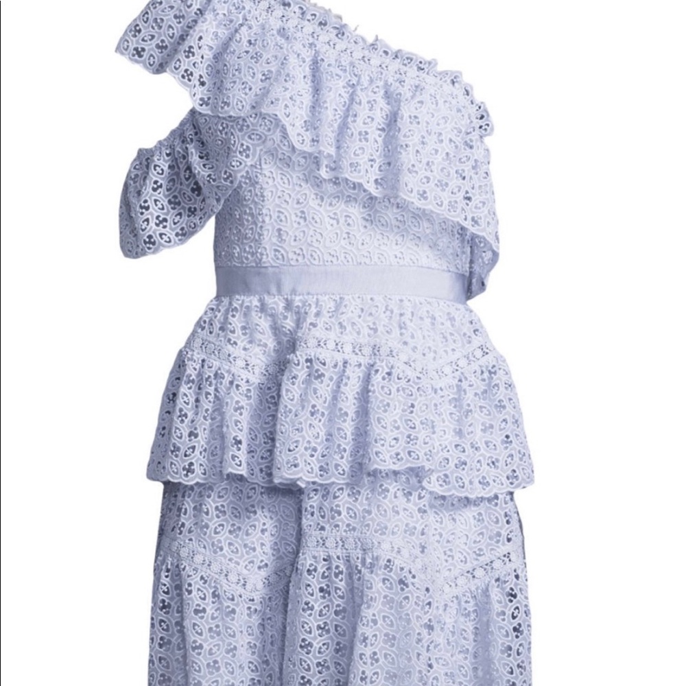 Self-Portrait One Shoulder Organza Ruffle Mini - Picture 3 of 5